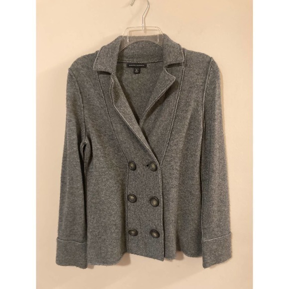 Banana Republic Gray Cardigan Double Breasted Size MP‎ Lambswool Cashmere - Picture 1 of 8